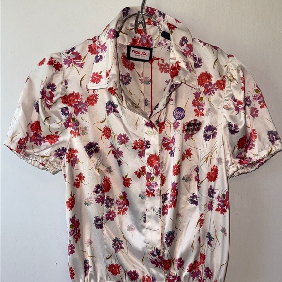 Fiorucci Floral Jumper, Romper - Shortsleeve NWT Sz Medium (Euro 44) - Picture 5 of 8